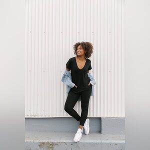 SUNDAY ROMPER IN MIDNIGHT BLACK